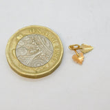 9ct Yellow & Rose Gold Leaf Form Charm Pendant Vintage c1970s