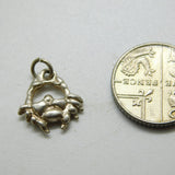 Sterling Silver Crab Charm Pendant Vintage c1970