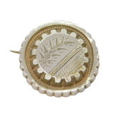 Sterling Silver Art Deco Fern Pattern Round Sweetheart Brooch Antique c1920