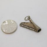 Sterling Silver Musical Concert Harp Charm Pendant Vintage c1970