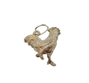 Sterling Silver Chicken Charm Pendant Vintage c1970
