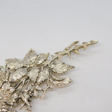 Large Silver Plated Floral Wreath Brooch Pin Vintage 1970s