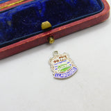 Sterling Silver and Enamel Llandudno Travel Shield Charm Pendant Vintage c1970
