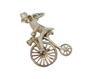 Sterling Silver Pennyfarthing Bicycle Charm Pendant Vintage c1970