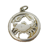 Sterling Silver Cancer the Crab Charm Pendant Vintage c1970s