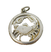 Sterling Silver Cancer the Crab Charm Pendant Vintage c1970s