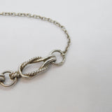 Sterling Silver Square Knot Style With Safety Chain Bracelet Contemporary c2000