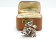 Sterling Silver Twin Wedding Bells Charm Pendant Vintage c1970