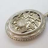 Victorian Aesthetic Movement Sterling Silver Sweetheart Locket Antique 1879
