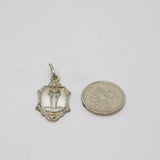 Sterling Silver Religious Interest Double-Sided Charm Pendant Vintage c1970
