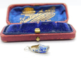 Sterling Silver Enamel Dutch Clog Charm Pendant Vintage c1970