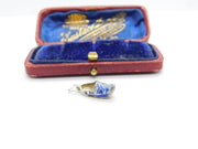 Sterling Silver Enamel Dutch Clog Charm Pendant Vintage c1970