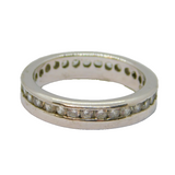 Sterling Silver Channel Set CZ Full Eternity Band Ring Vintage c2000 Size P