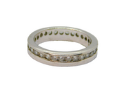Sterling Silver Channel Set CZ Full Eternity Band Ring Vintage c2000 Size P