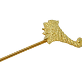 Gold on Sterling Silver Floral Cornucopia Stick Pin Antique c1930 Art Deco