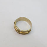 Sterling Silver & Gilt Byzantine Style Studio Band Ring Vintage c1970 Size O