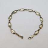 Sterling Silver Mother Of Pearl Oval Form Panel Studio Bracelet Vintage c1970s