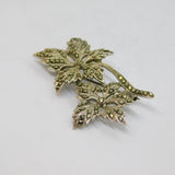 Sterling Silver Marcasite Sycamore Leaves Art Deco Brooch Pin Antique c1930