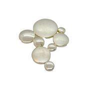 Sterling Silver Brushed & Polished Effect Linked Discs Pendant Modern c2000s