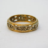 9ct Yellow Gold & Sterling Silver Paste Set Eternity Ring Antique c1920s Deco