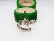 Sterling Silver Rocking Horse Charm Pendant Vintage c1970