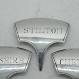Set of Sterling Silver Cheddar, Stilton, Cheshire Cheese Markers Vintage