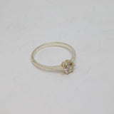 Sterling Silver CZ Soltaire Engagement Ring Vintage c1970 Size L