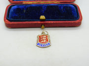 Sterling Silver and Coloured Enamel Travel Shield 'Jersey' Charm Vintage c1970