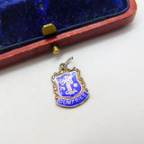 Sterling Silver and Enamel Dumfries Travel Shield Charm Pendant Vintage c1970