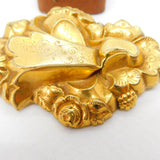 Large Victorian Rolled Gold Etruscan Style Sweetheart Brooch c1860 Antique