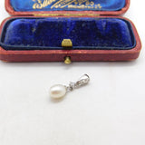 Sterling Silver and Pearl Drop Charm Pendant Vintage c1970