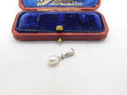 Sterling Silver and Pearl Drop Charm Pendant Vintage c1970