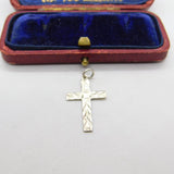 Sterling Silver Christian Crucifix Charm Pendant Vintage c1970