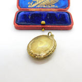 Victorian Rolled Gold Double Locket Pendant Antique c1880