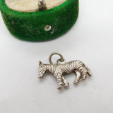 Sterling Silver Zebra Charm Pendant Vintage c1970