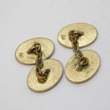 WWII-era Gold Plated Enamel RAF Wings Gents Cufflinks AF Antique c1940