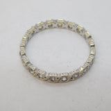 Art Deco 9ct White Gold & Spinel Set Eternity Ring Antique c1930s