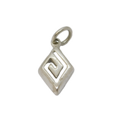 Sterling Silver Geometric Shape Charm Pendant Vintage c1970