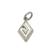Sterling Silver Geometric Shape Charm Pendant Vintage c1970