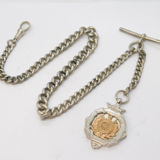 Edwardian Sterling Silver Graduating Albert Watch Chain Antique 1904 London