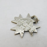 Boer War Period Sterling Silver Cross Carved Coin Fob Pendant Antique
