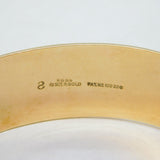 9ct Rolled Gold Large Floral Pattern Cuff Bangle Bracelet Antique c1930s