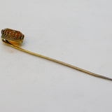 Victorian Sterling Silver Gilt & Topaz Set Stick Pin Antique c1880s