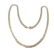 Italian Sterling Silver Flat Curb Chain Necklace 46cm Contemporary c2000's