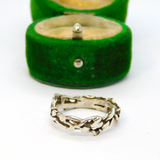 Sterling Silver Entwined Leaves Studio Style Ring Vintage c1970 Size L