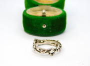 Sterling Silver Entwined Leaves Studio Style Ring Vintage c1970 Size L