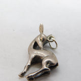 Sterling Silver Deer Charm Pendant Vintage c1970s