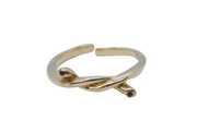 Sterling Silver Sapphire Twisted Knot Open Band Ring Vintage c1970 Size L 1/2