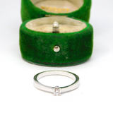 Sterling Silver CZ Solitaire Engagement Ring Vintage c1970 Size N