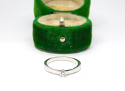 Sterling Silver CZ Solitaire Engagement Ring Vintage c1970 Size N